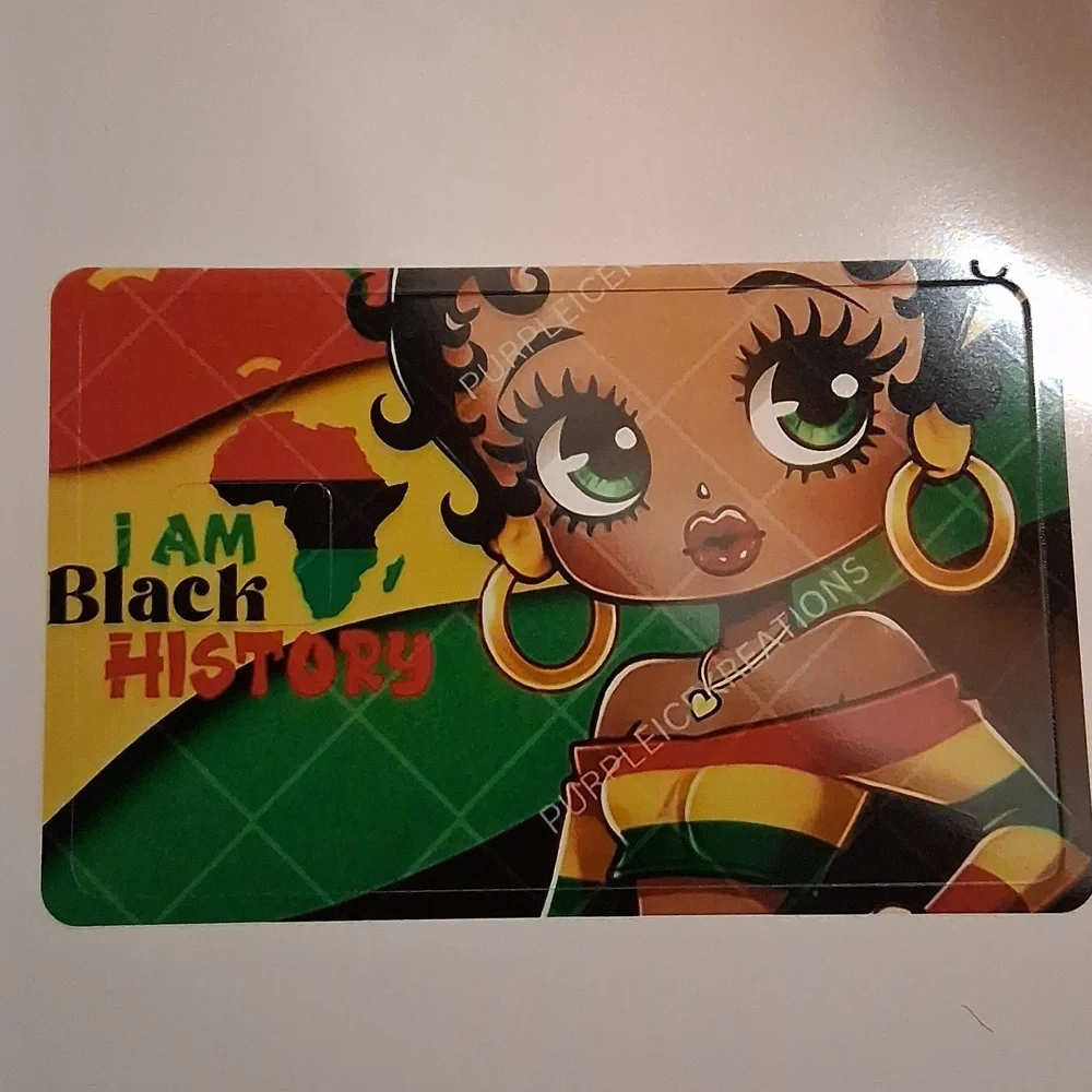 Colorful 'I Am Black History' Betty Boop Credit Card Cover